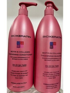 Bio Keratin Biotin & Collagen Thickening Shampoo and Conditioner Set